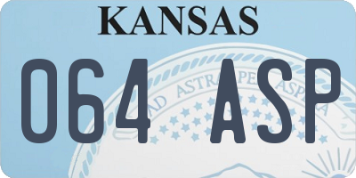 KS license plate 064ASP