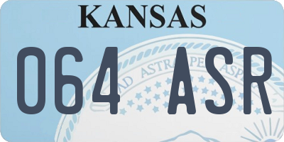 KS license plate 064ASR