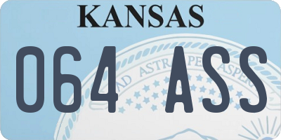 KS license plate 064ASS