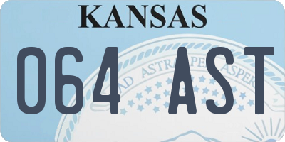 KS license plate 064AST