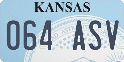 KS license plate 064ASV