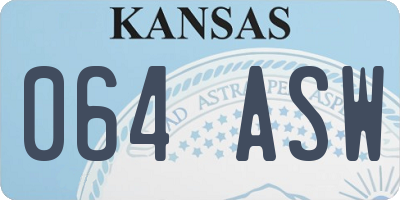 KS license plate 064ASW
