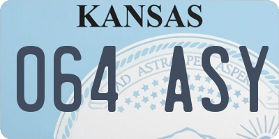 KS license plate 064ASY