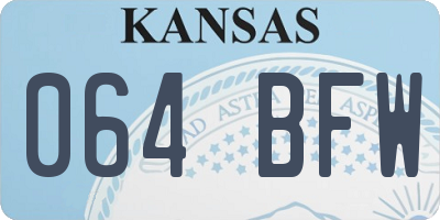 KS license plate 064BFW