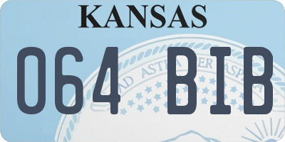 KS license plate 064BIB