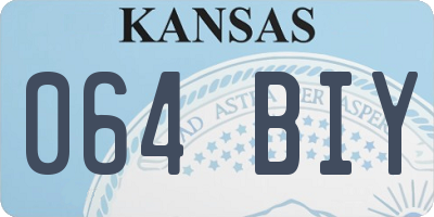 KS license plate 064BIY