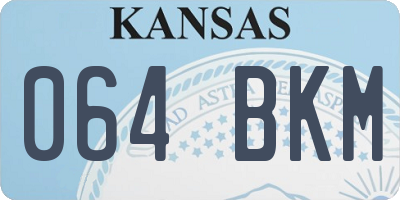 KS license plate 064BKM