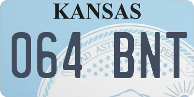 KS license plate 064BNT