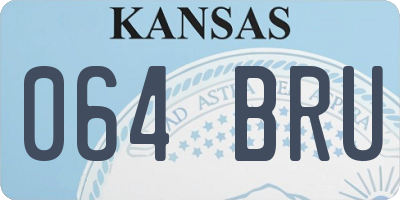 KS license plate 064BRU
