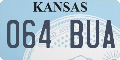 KS license plate 064BUA