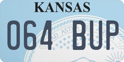 KS license plate 064BUP