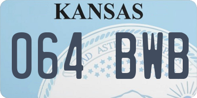 KS license plate 064BWB