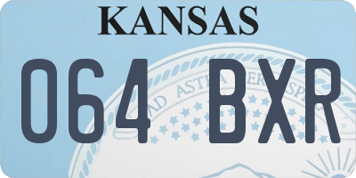 KS license plate 064BXR
