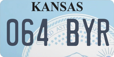 KS license plate 064BYR