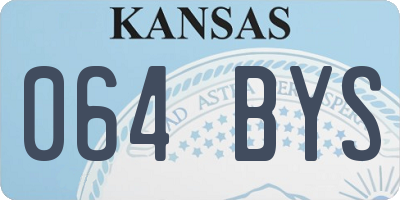 KS license plate 064BYS