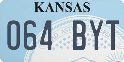 KS license plate 064BYT