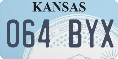 KS license plate 064BYX