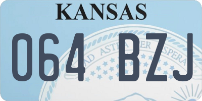 KS license plate 064BZJ
