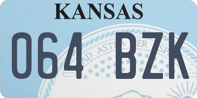 KS license plate 064BZK