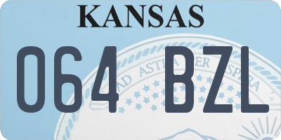 KS license plate 064BZL