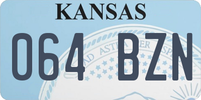 KS license plate 064BZN