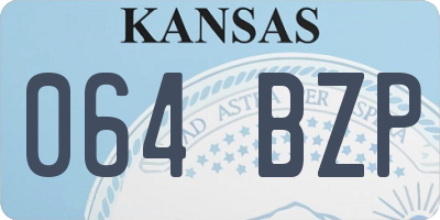 KS license plate 064BZP