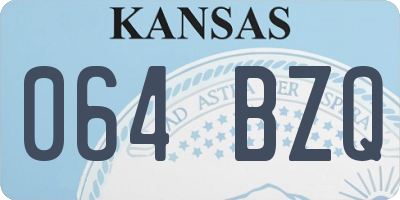 KS license plate 064BZQ