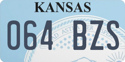 KS license plate 064BZS