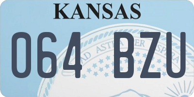 KS license plate 064BZU