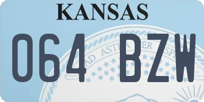 KS license plate 064BZW