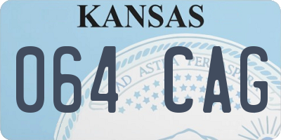 KS license plate 064CAG
