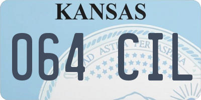 KS license plate 064CIL