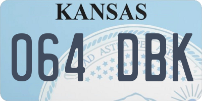 KS license plate 064DBK