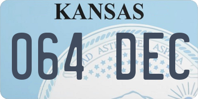KS license plate 064DEC