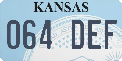 KS license plate 064DEF