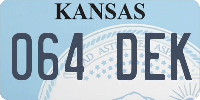 KS license plate 064DEK