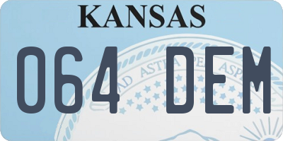 KS license plate 064DEM