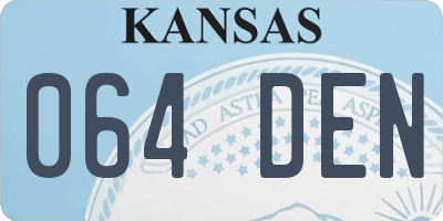 KS license plate 064DEN