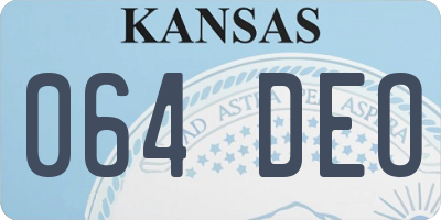 KS license plate 064DEO