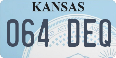 KS license plate 064DEQ