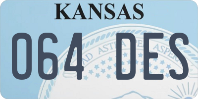 KS license plate 064DES