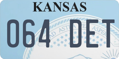 KS license plate 064DET