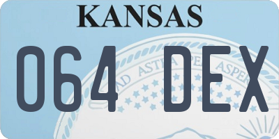 KS license plate 064DEX