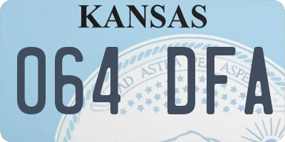 KS license plate 064DFA