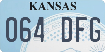 KS license plate 064DFG