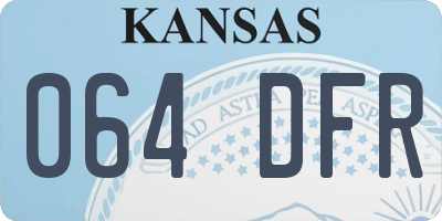 KS license plate 064DFR