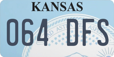 KS license plate 064DFS