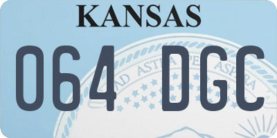 KS license plate 064DGC