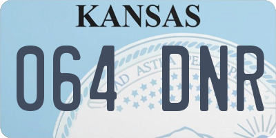 KS license plate 064DNR