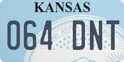 KS license plate 064DNT
